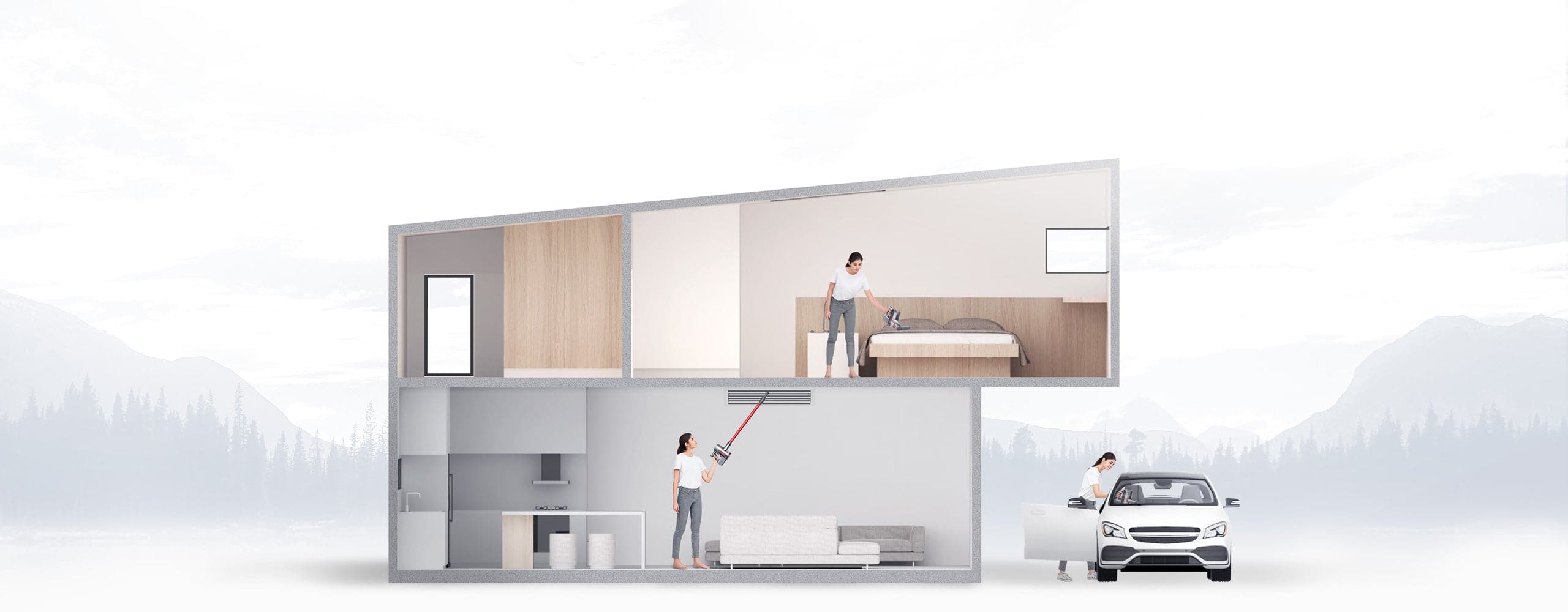 Roborock H6 is easy to lift into beds, ceilings, car and more with a lightweight 1.4kg (3lbs) body Roborock H6 is easy to lift into beds, ceilings, car and more with a lightweight 1.4kg (3lbs) body