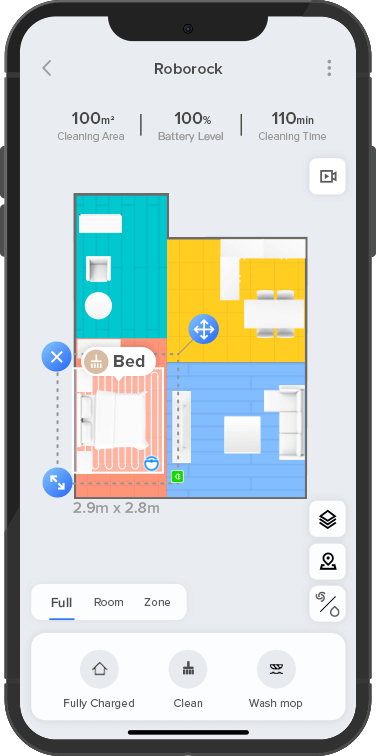 Navigate Roborock S7 MaxV with 3D map or Matrix map to clean