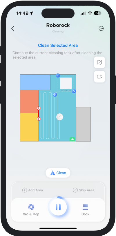 התקדמות ניקוי בזמן אמת
