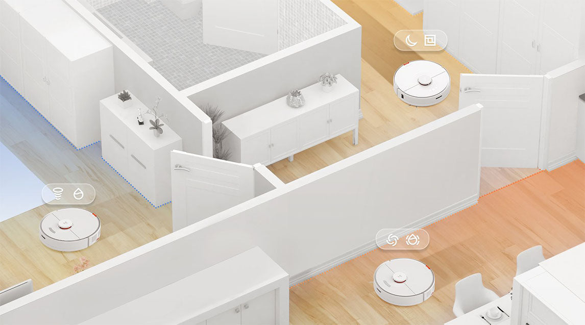 Choose suction strength, vibration strength, water flow and so on for ultra-intense mopping Choose suction strength, vibration strength, water flow and so on for ultra-intense mopping