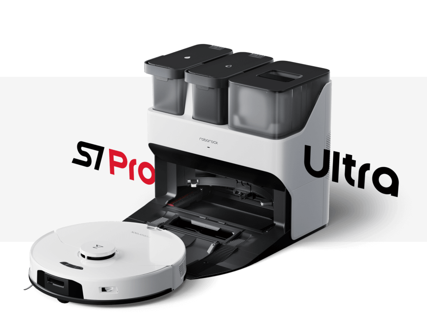 Roborock S7 Pro Ultra Robot aspirateur Blanc station vidage poussière eau  usées remplissage - Leobotics